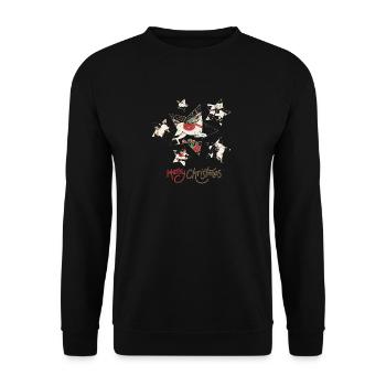 Tribu Licorne de Noël avec étoiles - Sweat-shirt Unisexe - noir - Devant - Alina (178cm) & Michal (187cm)