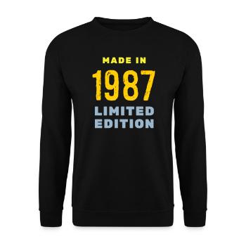 1987 - Unisex Pullover - Schwarz - Vorne - Alina (178cm) & Michal (187cm)