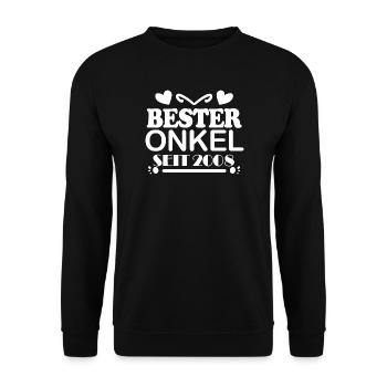 Bester Onkel seit 2008 - Unisex Pullover - Schwarz - Vorne - Alina (178cm) & Michal (187cm)