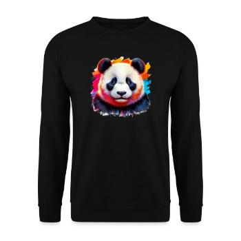 Panda - Unisex Pullover - Schwarz - Vorne - Alina (178cm) & Michal (187cm)