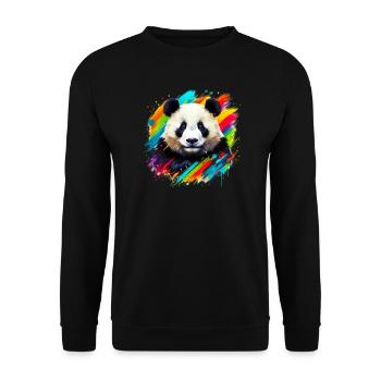 Panda - Unisex Pullover - Schwarz - Vorne - Alina (178cm) & Michal (187cm)