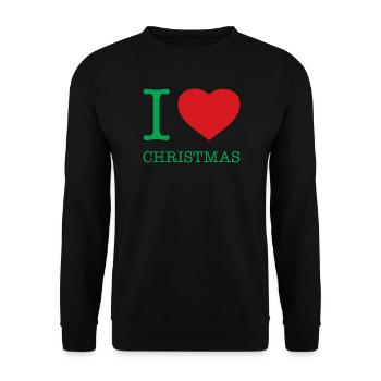 I LOVE CHRISTMAS Weihnachten - Unisex Pullover - Schwarz - Vorne - Alina (178cm) & Michal (187cm)
