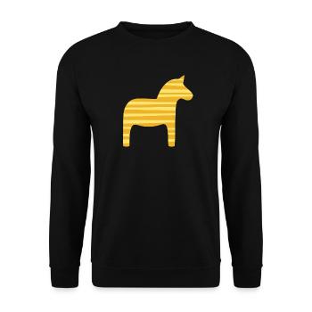 Dala Horse Stripes Sweden Scandinavian Xmas - Unisex Sweatshirt - black - Front - Alina (178cm) & Michal (187cm)