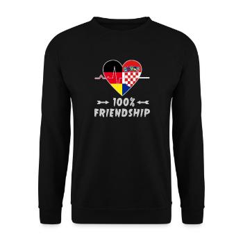 L'Allemagne et la Croatie : amitié à 100 % - Sweat-shirt Unisexe - noir - Devant - Alina (178cm) & Michal (187cm)