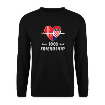 100 % amitié entre le Danemark et la Croatie - Sweat-shirt Unisexe - noir - Devant - Alina (178cm) & Michal (187cm)