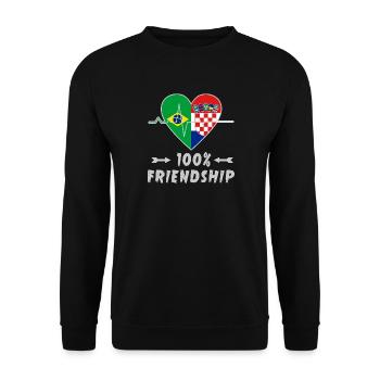 100 % amitié entre le Brésil et la Croatie - Sweat-shirt Unisexe - noir - Devant - Alina (178cm) & Michal (187cm)