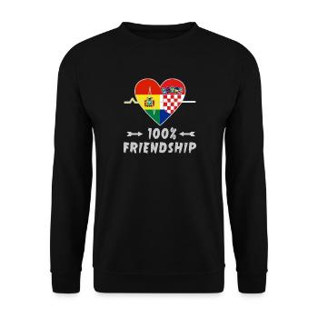 Bolivien und Kroatien 100% Freundschaft - Unisex Pullover - Schwarz - Vorne - Alina (178cm) & Michal (187cm)