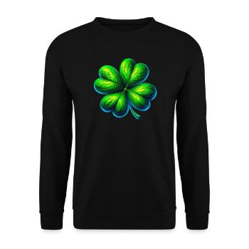 Trèfle à quatre feuilles - Sweat-shirt Unisexe - noir - Devant - Alina (178cm) & Michal (187cm)