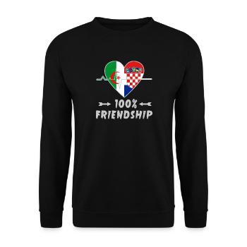 100 % amitié entre l'Algérie et la Croatie - Sweat-shirt Unisexe - noir - Devant - Alina (178cm) & Michal (187cm)