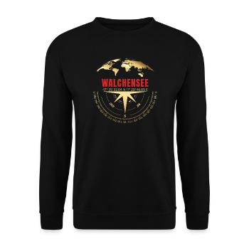 Koordinaten Walchensee - Unisex Pullover - Schwarz - Vorne - Alina (178cm) & Michal (187cm)