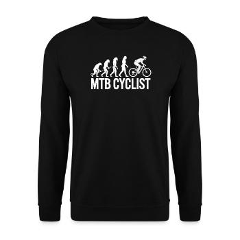 Evolution of an MTB Cyclist Silhouette - Unisex Sweatshirt - black - Front - Alina (178cm) & Michal (187cm)