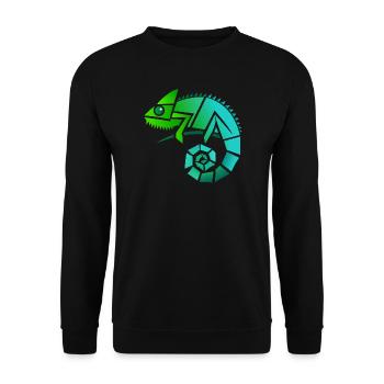 Chamäleon Illustration - Unisex Pullover - Schwarz - Vorne - Alina (178cm) & Michal (187cm)