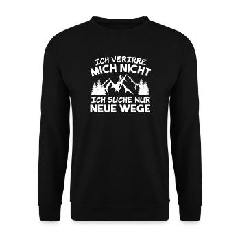 Lustiges Wandern Bergsteiger - Unisex Pullover - Schwarz - Vorne - Alina (178cm) & Michal (187cm)