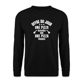 pizza, pizza maker, pizza fan - Unisex Sweatshirt - black - Front - Alina (178cm) & Michal (187cm)