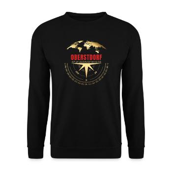 Koordinaten Oberstdorf - Unisex Pullover - Schwarz - Vorne - Alina (178cm) & Michal (187cm)