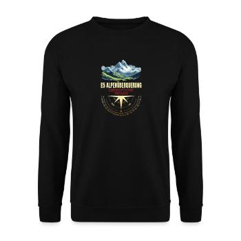 E5 Alpenüberquerung - Unisex Pullover - Schwarz - Vorne - Alina (178cm) & Michal (187cm)