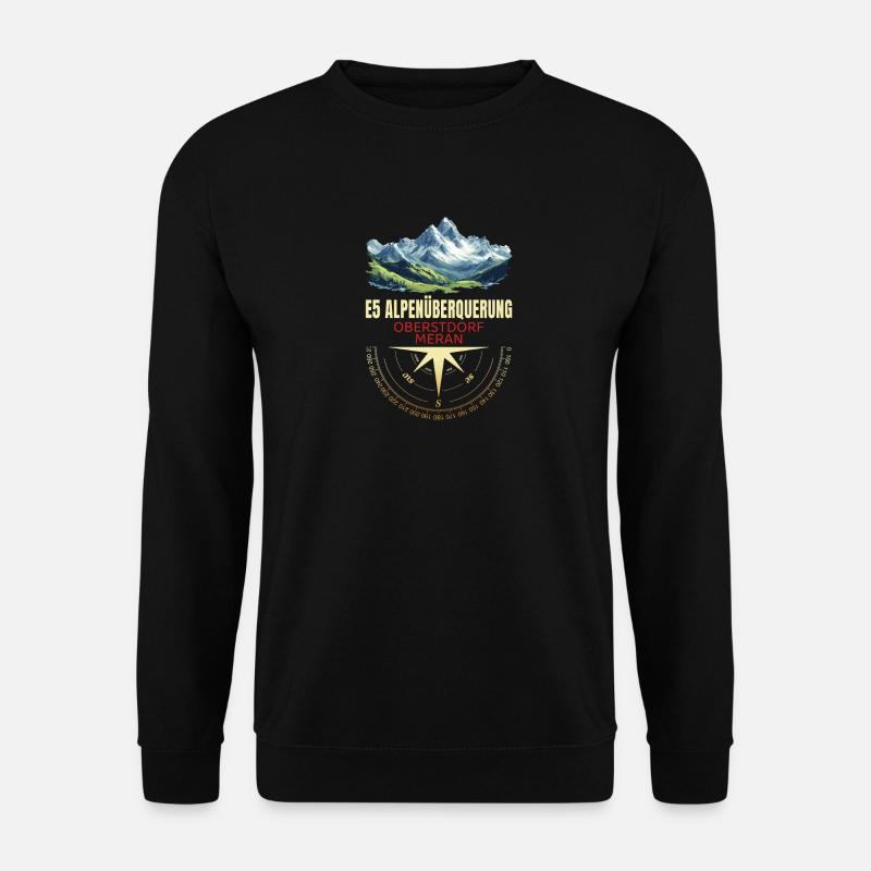 E5 Alpenüberquerung - Unisex Pullover - Schwarz
