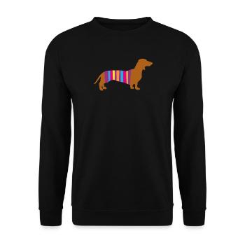 Dachshund Stripe Dog Dog Breed Dog Dog Walk Bello Fan - Unisex Sweatshirt - black - Front - Alina (178cm) & Michal (187cm)