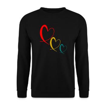 HEART. HAPPY BIRTHDAY. HAPPY BIRTHDAY - Unisex Sweatshirt - black - Front - Alina (178cm) & Michal (187cm)