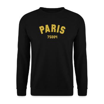 4e arrondissement de PARIS - Sweat-shirt Unisexe - noir - Devant - Alina (178cm) & Michal (187cm)