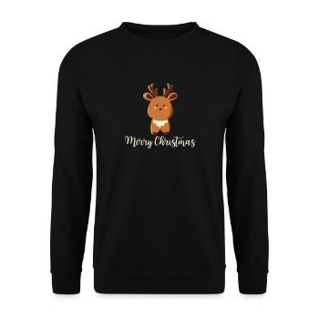 Renne pour Noël - Joyeux Noël - Crème - Sweat-shirt Unisexe - noir - Devant - Alina (178cm) & Michal (187cm)