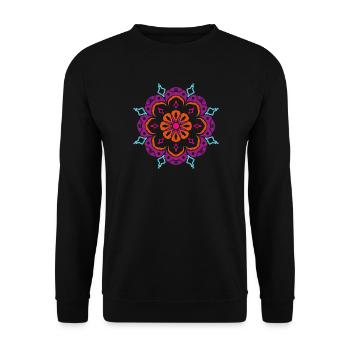 Yoga Ornament Star Snowflake Christmas om - Unisex Sweatshirt - black - Front - Alina (178cm) & Michal (187cm)