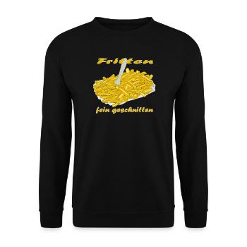 Pommes Frittes - Unisex Pullover - Schwarz - Vorne - Alina (178cm) & Michal (187cm)