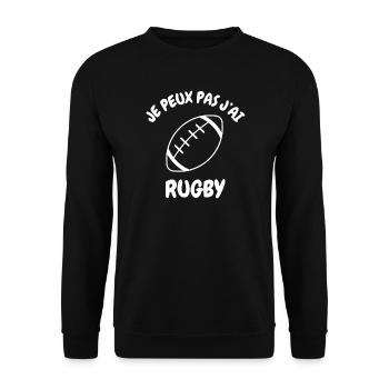 I can't I have rugby - Unisex Sweatshirt - black - Front - Alina (178cm) & Michal (187cm)