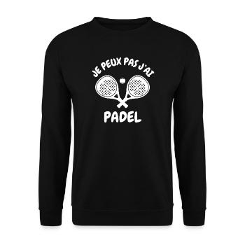 I can't I have padel - Unisex Sweatshirt - black - Front - Alina (178cm) & Michal (187cm)