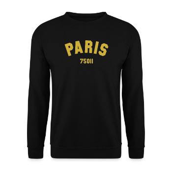 11e arrondissement de PARIS - Sweat-shirt Unisexe - noir - Devant - Alina (178cm) & Michal (187cm)