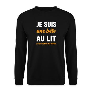 I'm a beast in bed, I can sleep for hours - Unisex Sweatshirt - black - Front - Alina (178cm) & Michal (187cm)