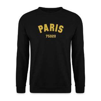 20e arrondissement de PARIS - Sweat-shirt Unisexe - noir - Devant - Alina (178cm) & Michal (187cm)