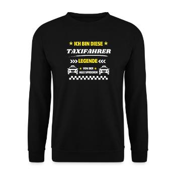 Taxifahrer Legende - Unisex Pullover - Schwarz - Vorne - Alina (178cm) & Michal (187cm)