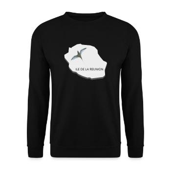 ILE DE LA REUNION - Sweat-shirt Unisexe - noir - Devant - Alina (178cm) & Michal (187cm)