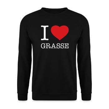 I LOVE GRASSE - Unisex Sweatshirt - black - Front - Alina (178cm) & Michal (187cm)