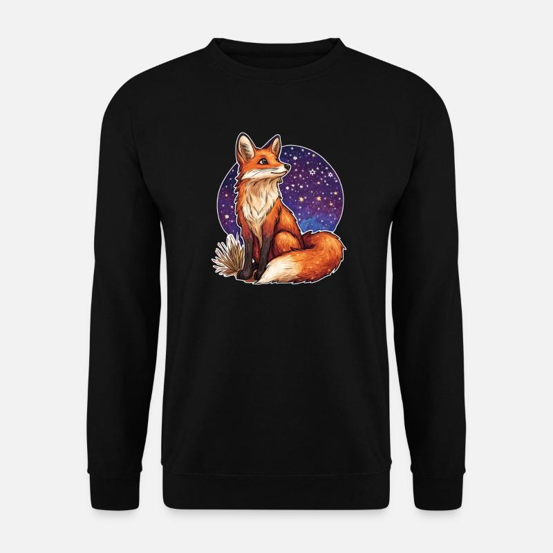 Fox and starry sky - Unisex Sweatshirt - black