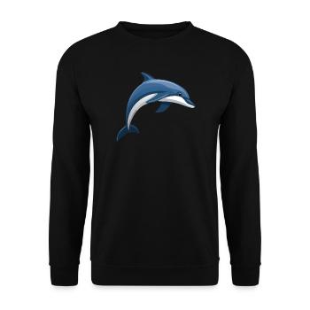 Dauphin sautant bleu et blanc - Sweat-shirt Unisexe - noir - Devant - Alina (178cm) & Michal (187cm)