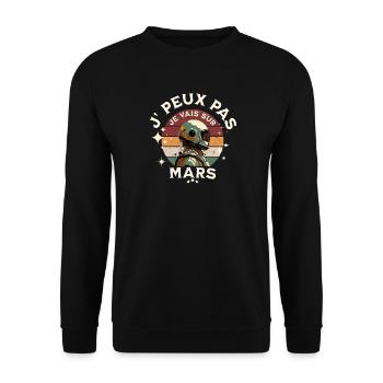 Astronautenschiff auf dem Mars - Unisex Pullover - Schwarz - Vorne - Alina (178cm) & Michal (187cm)