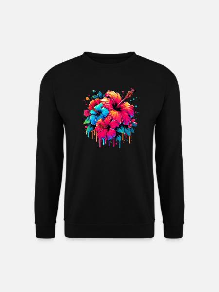 Fleurs d’hibiscus - Sweat-shirt Unisexe - noir