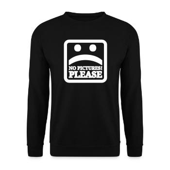 No pictures please - Unisex Sweatshirt - black - Front - Alina (178cm) & Michal (187cm)