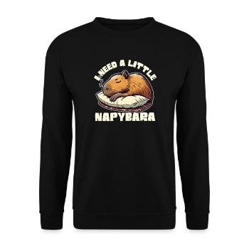 J’ai besoin d’un peu de Napybara, drôle de design de capybara - Sweat-shirt Unisexe - noir - Devant - Alina (178cm) & Michal (187cm)