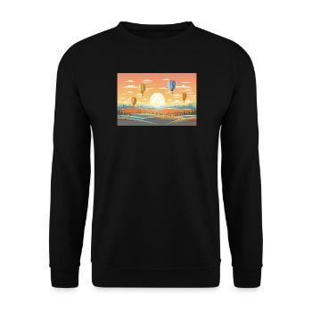 Heißluftballons - Unisex Pullover - Schwarz - Vorne - Alina (178cm) & Michal (187cm)