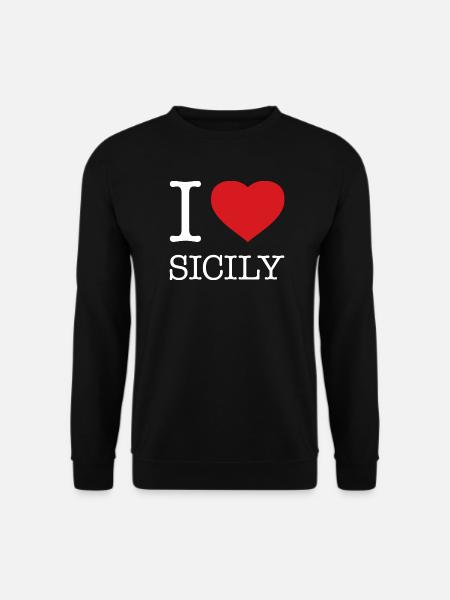 I LOVE SICILY Sizilien - Unisex Pullover - Schwarz