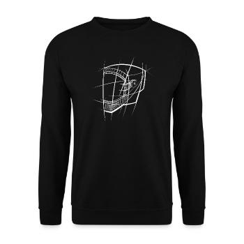 Astronaut helmet sketch drawing tattoo icon icon - Unisex Sweatshirt - black - Front - Alina (178cm) & Michal (187cm)