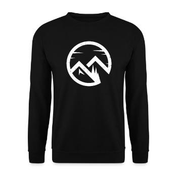 Circular Mountain Emblem - Unisex Sweatshirt - black - Front - Alina (178cm) & Michal (187cm)