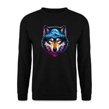 Wolf - Unisex Sweatshirt - black - Front - Alina (178cm) & Michal (187cm)