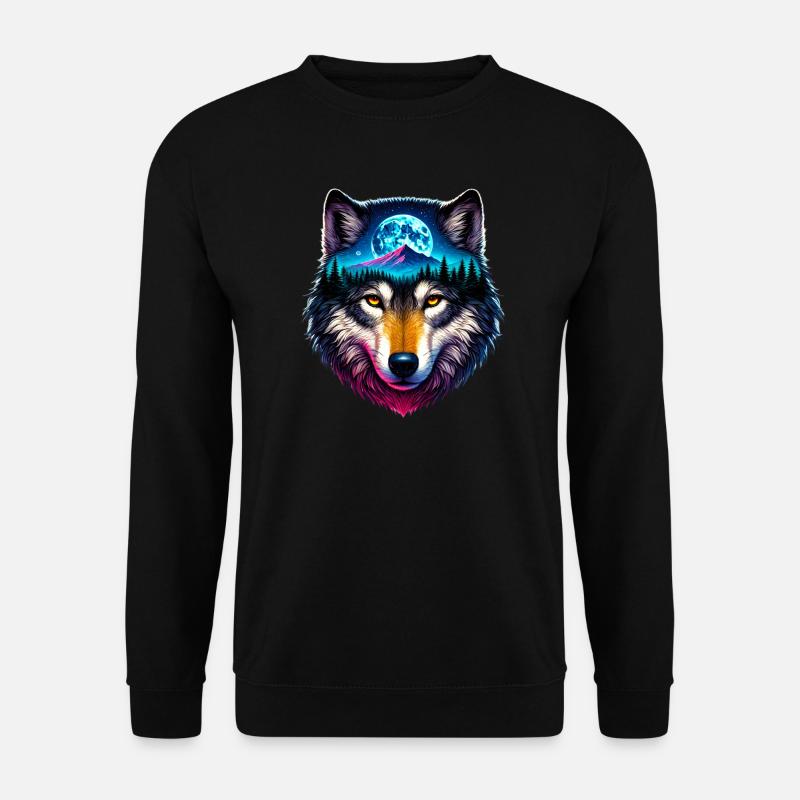 Wolf - Unisex Pullover - Schwarz