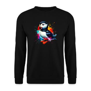 Puffin - Unisex Sweatshirt - black - Front - Alina (178cm) & Michal (187cm)