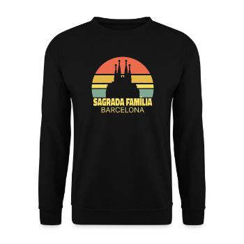 Sagrada Família Barcelone Coucher de soleil Silhouette - Sweat-shirt Unisexe - noir - Devant - Alina (178cm) & Michal (187cm)