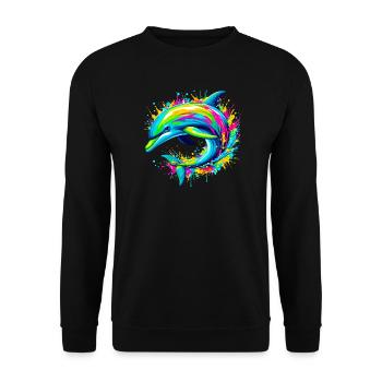 Delfin - Unisex Pullover - Schwarz - Vorne - Alina (178cm) & Michal (187cm)